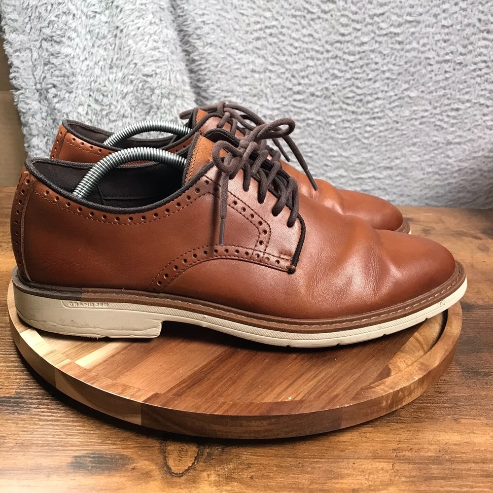 Cole Haan Go To Plain Toe Oxford Mens 10.5M British Tan Leather Derby Shoes